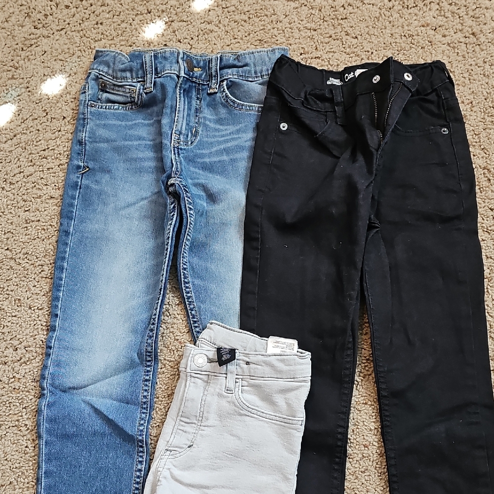 Blue, Black, and Gray Jeans Set